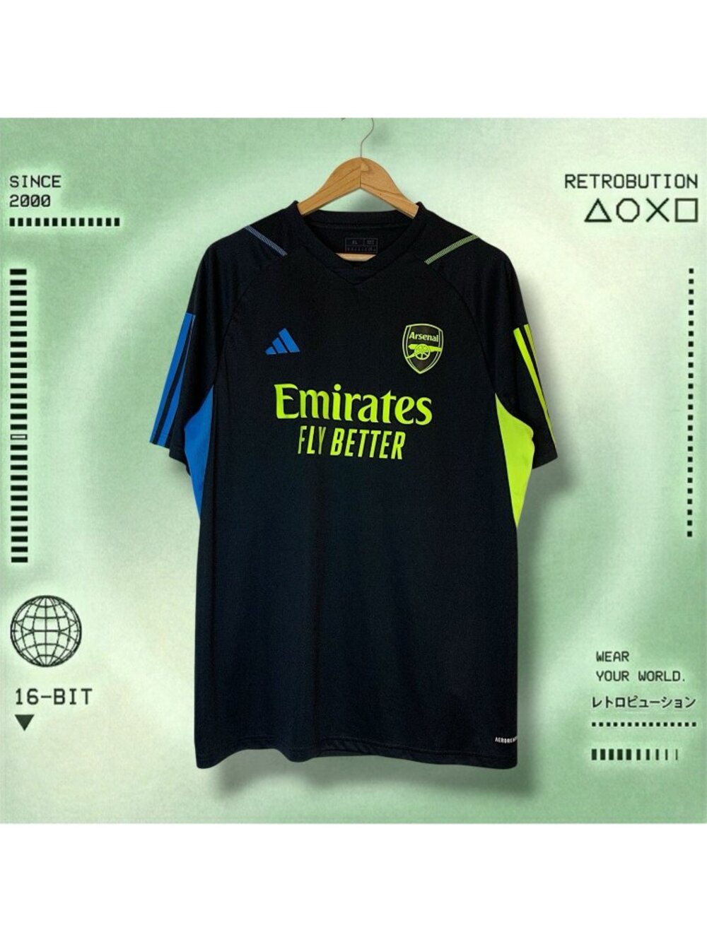 Arsenal FC Adidas Soccer Jersey Black Size XL